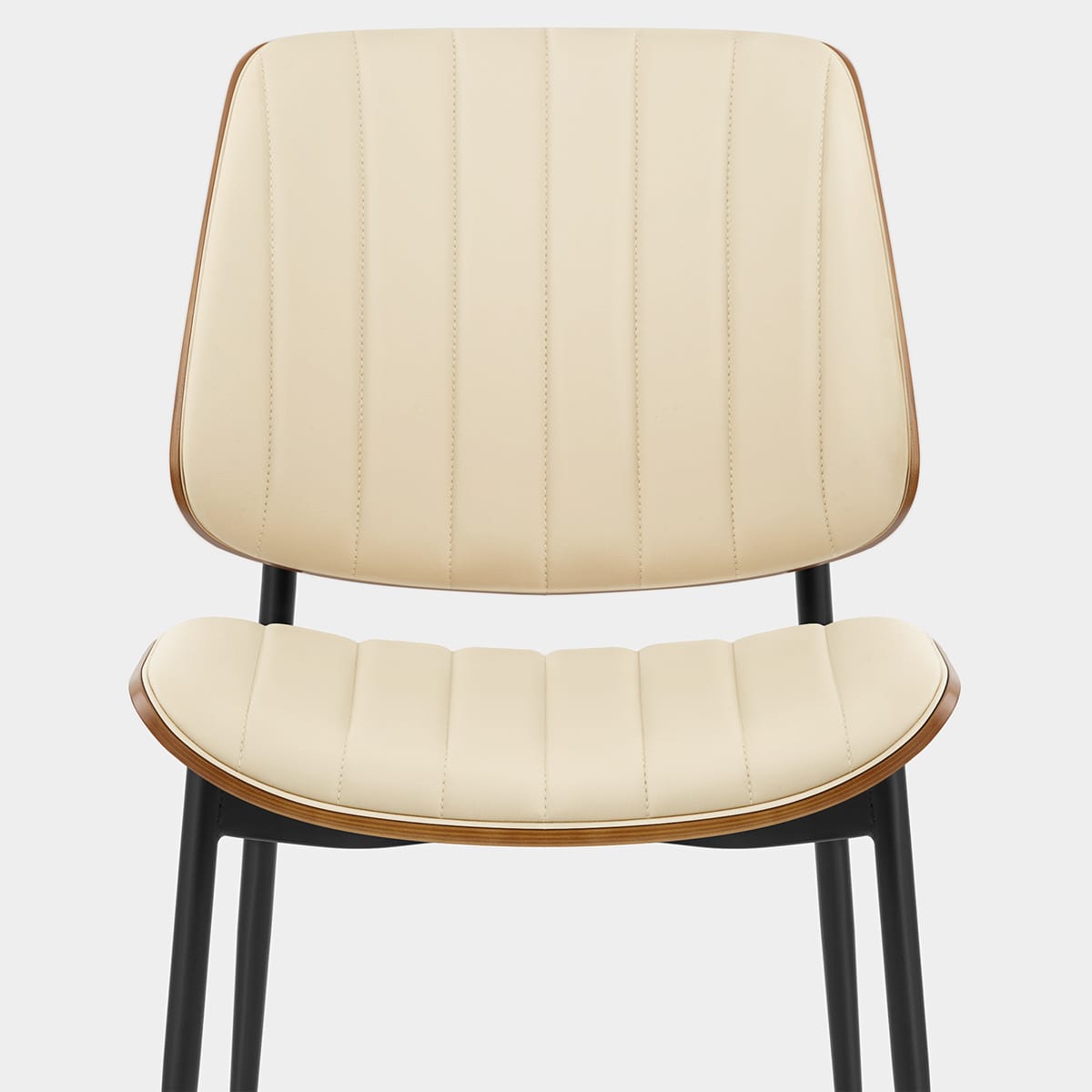 Lara Dining Chair Cream & Walnut Seat Image