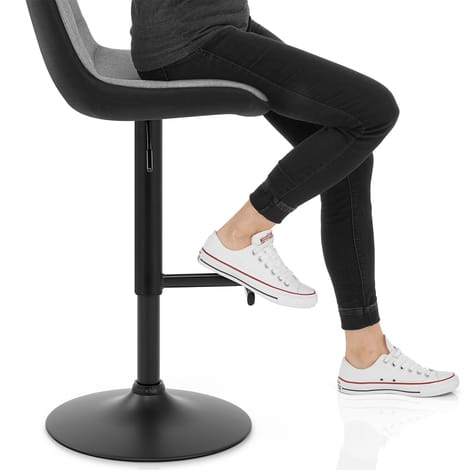 Lattice Stool Charcoal & Grey Fabric Frame Image