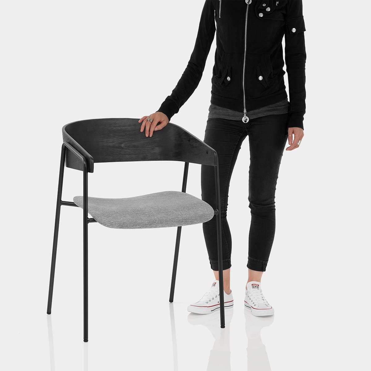 Lauren Dining Chair Grey Fabric Features Image