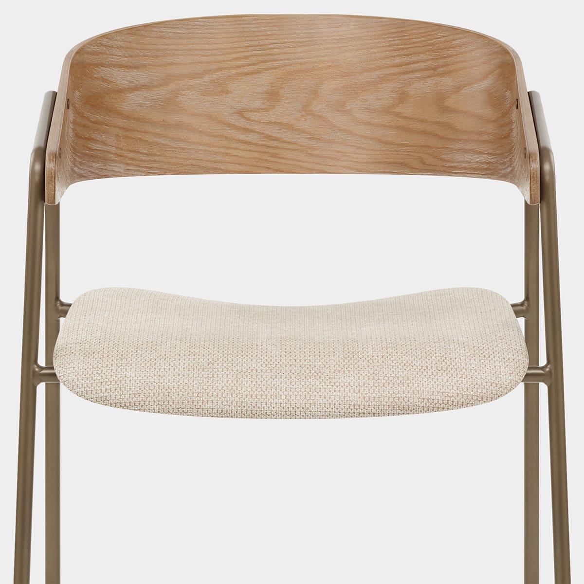 Lauren Oak Dining Chair Beige Fabric Seat Image