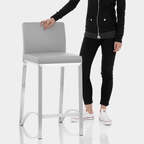 Leah Brushed Stool Grey Features Image