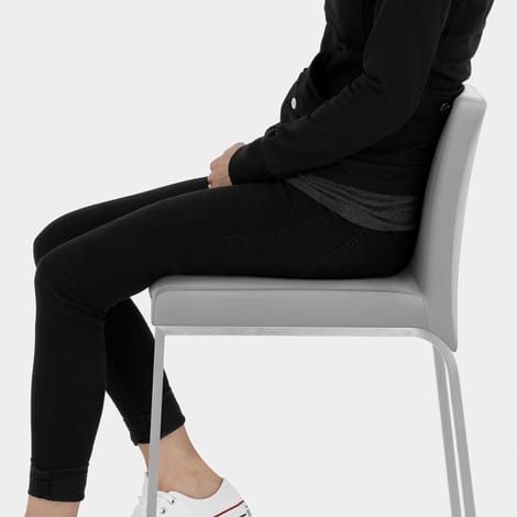 Leah Brushed Stool Grey Seat Image