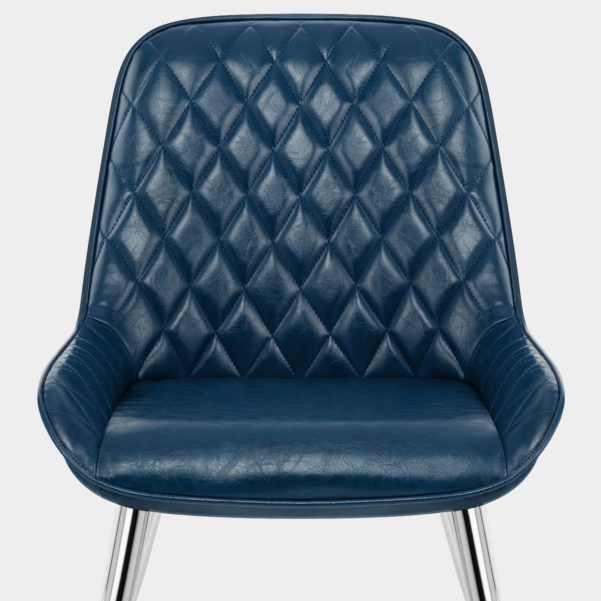 Lincoln Chrome Chair Antique Blue Seat Image