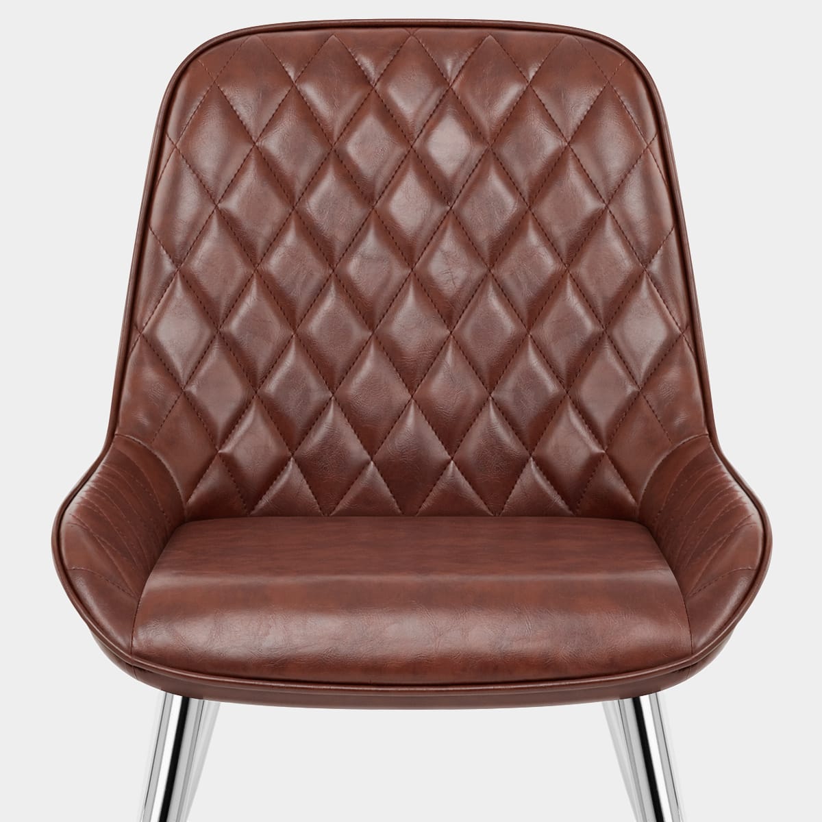 Lincoln Chrome Chair Antique Brown Seat Image