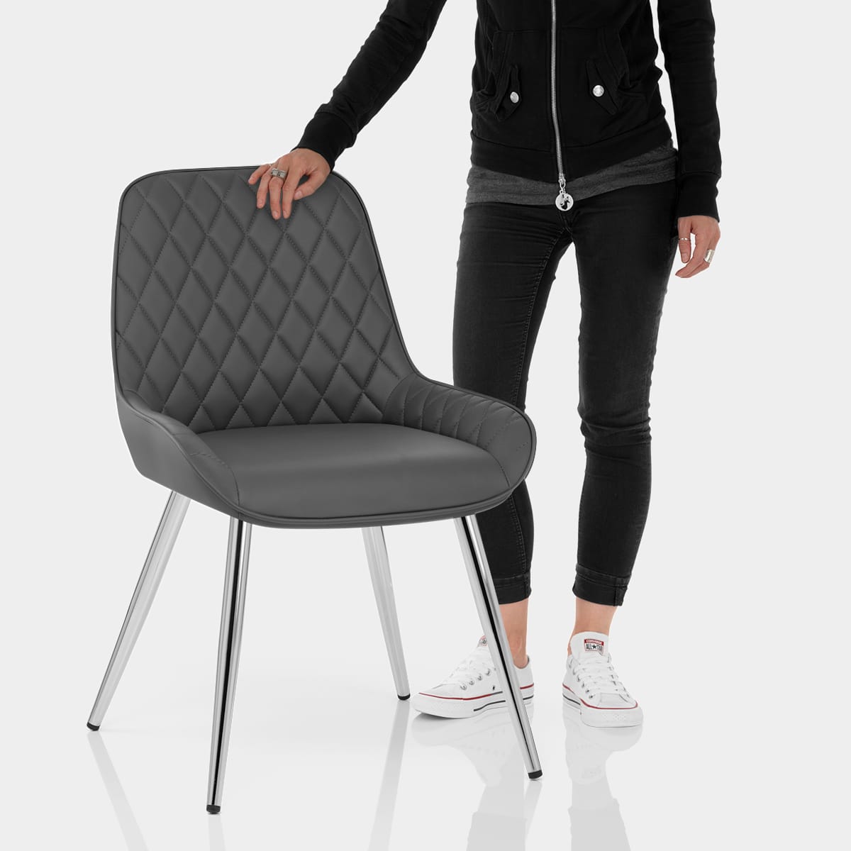 Lincoln Chrome Chair Grey Features Image