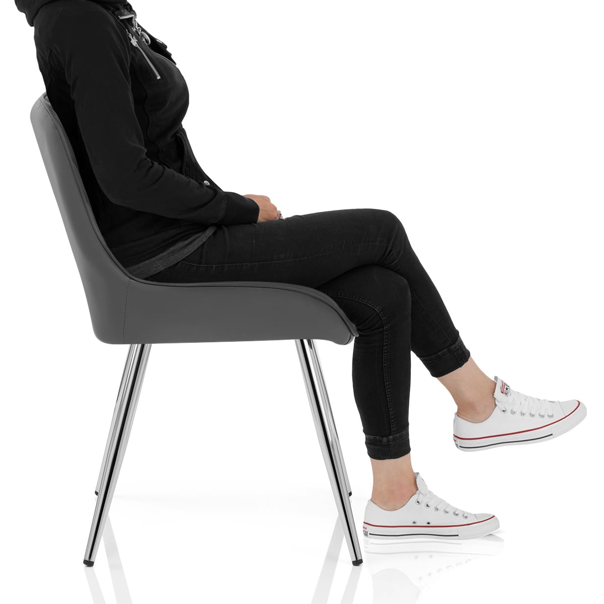 Lincoln Chrome Chair Grey Frame Image