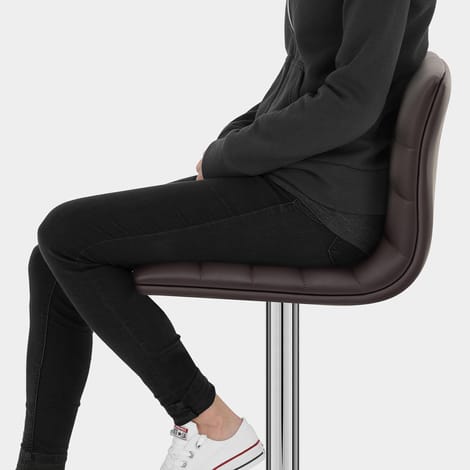 Linear Bar Stool Brown Seat Image