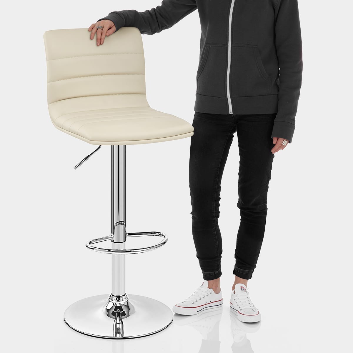 Linear Bar Stool Cream Features Image