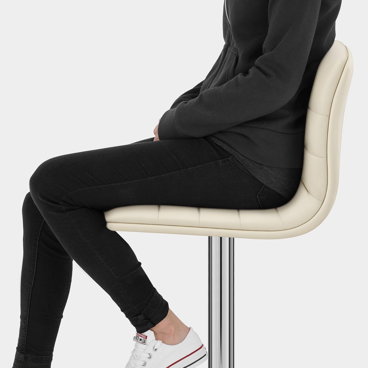 Linear Bar Stool Cream Seat Image