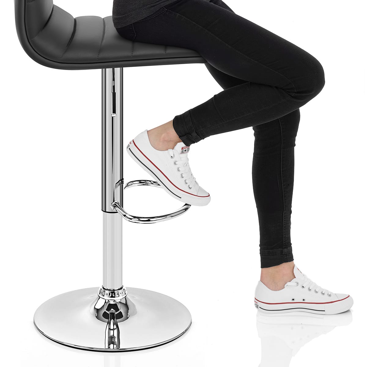 Linear Bar Stool Black Frame Image