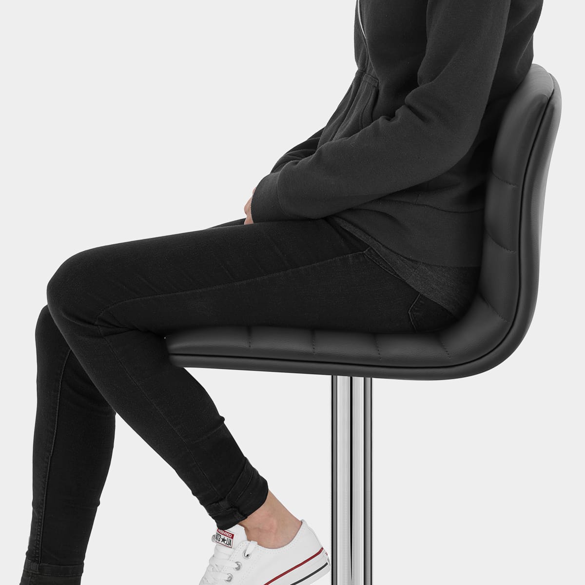 Linear Bar Stool Black Seat Image