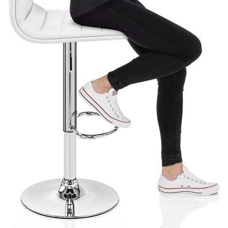 Linear Bar Stool White Frame Image