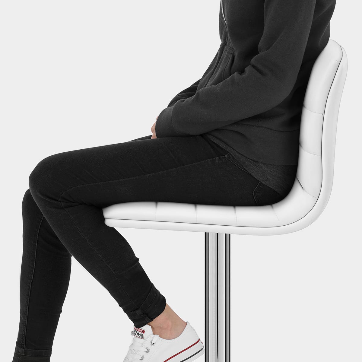 Linear Bar Stool White Seat Image