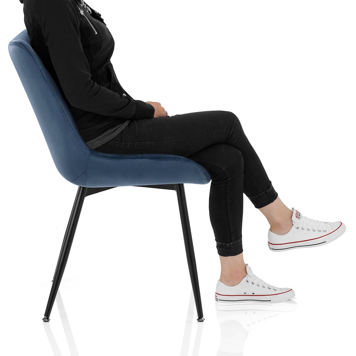 Lisbon Dining Chair Blue Velvet Frame Image