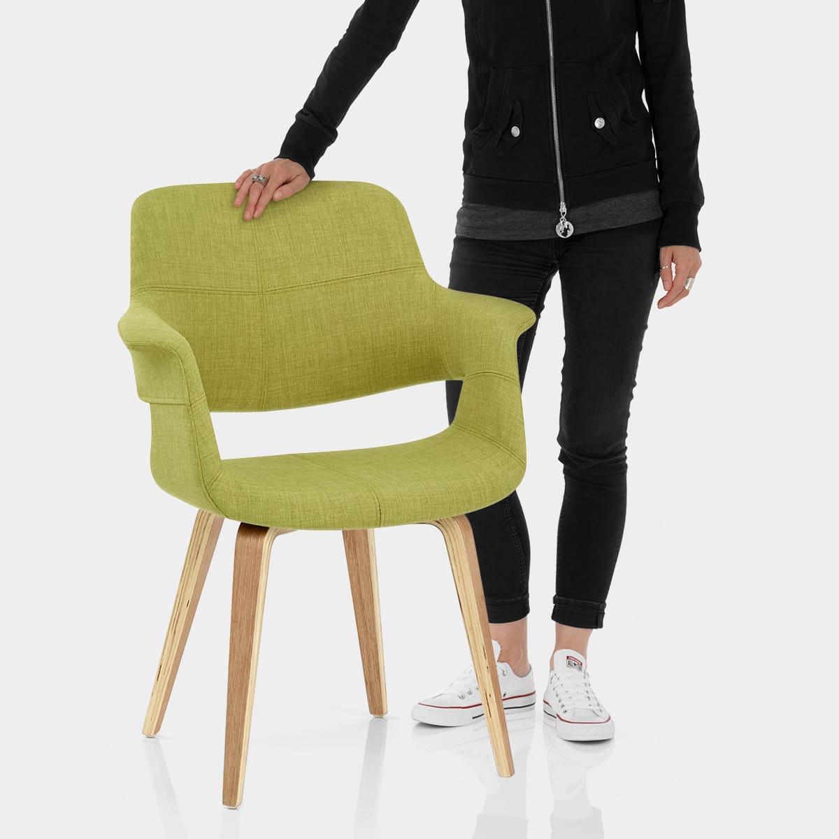 Lloyd Dining Chair Oak & Green Features Image