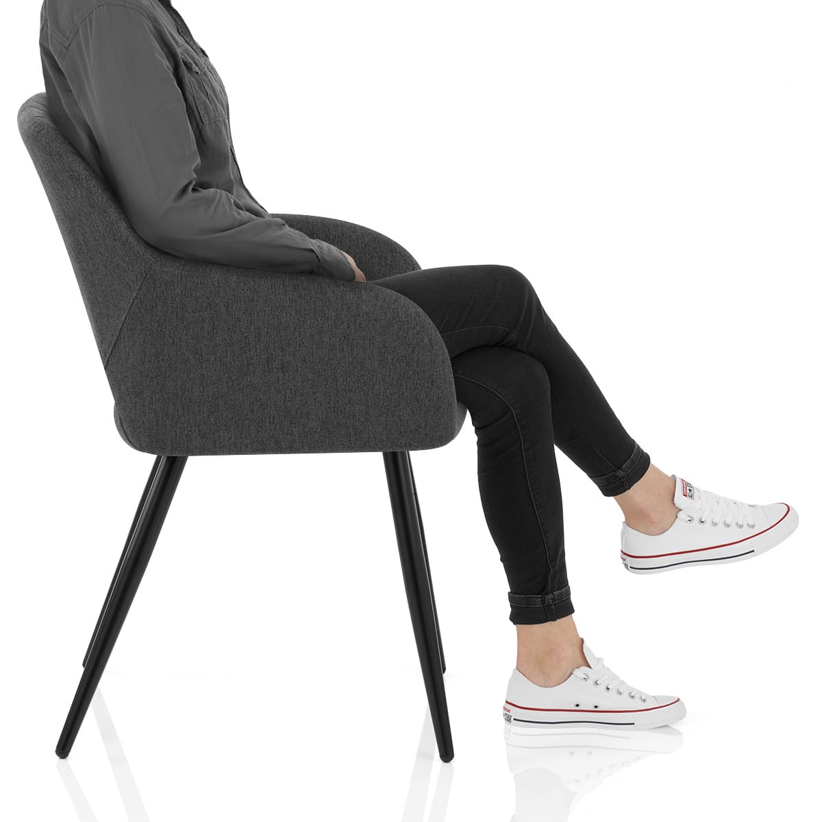 Lopez Dining Chair Charcoal Fabric Frame Image