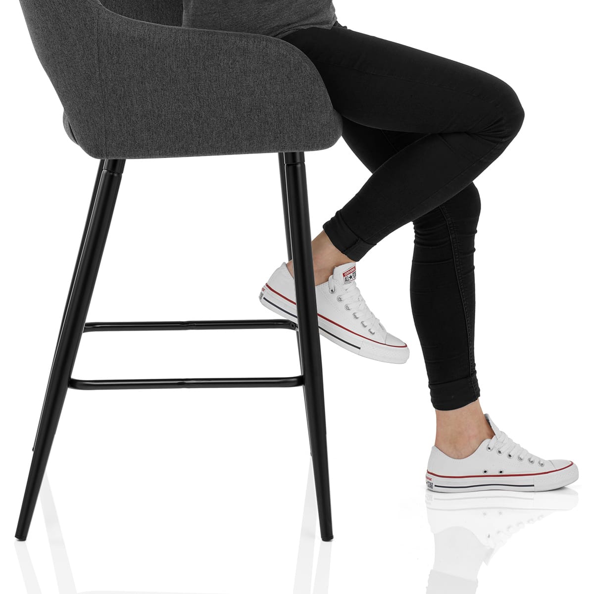 Lopez Bar Stool Charcoal Fabric Frame Image