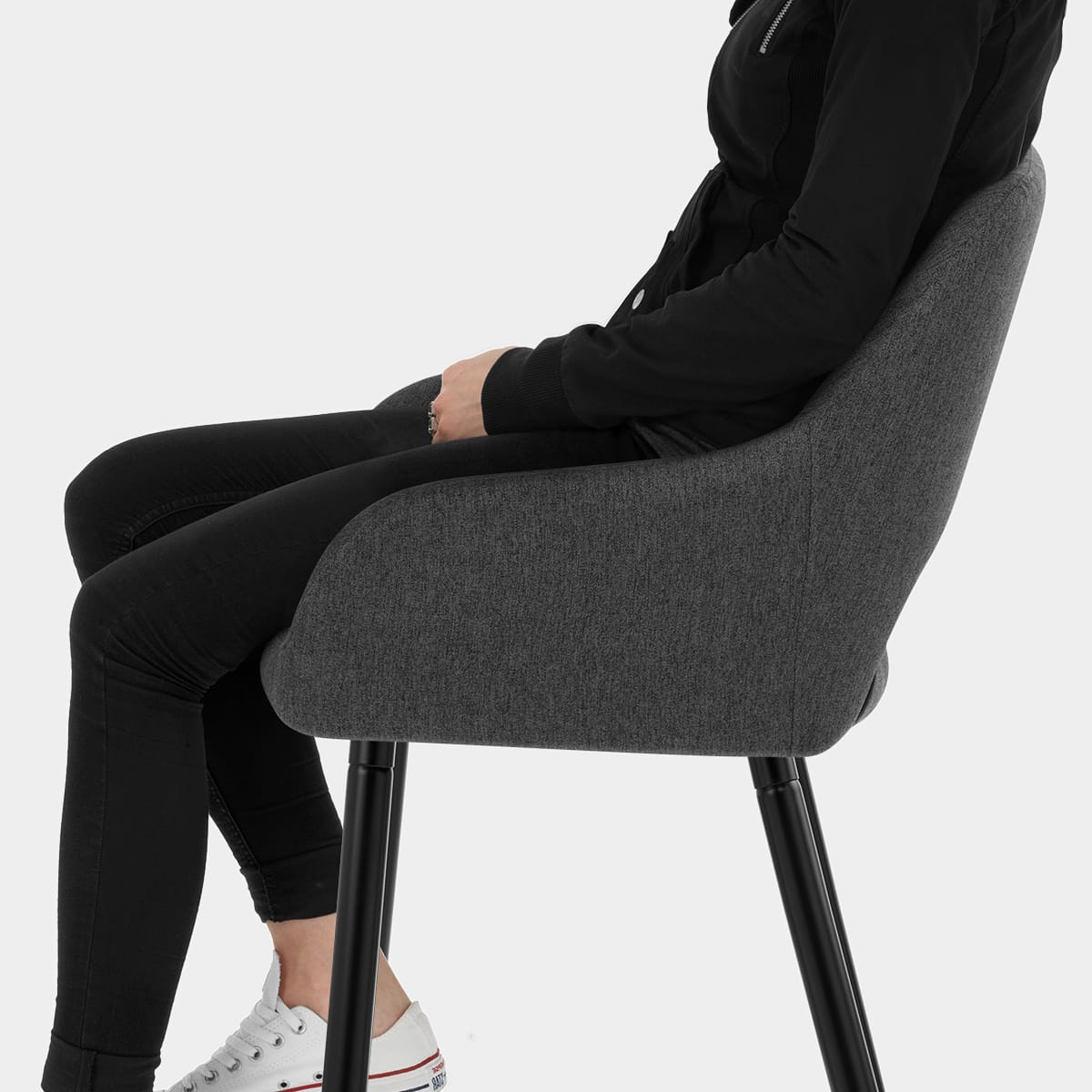 Lopez Bar Stool Charcoal Fabric Seat Image