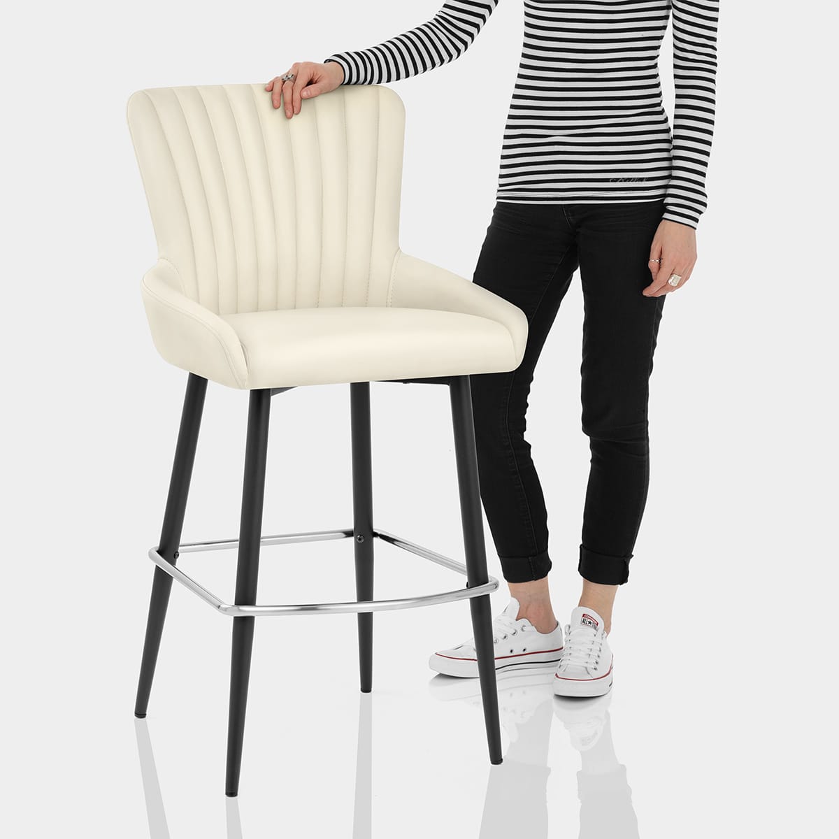 Lucia Bar Stool Cream Features Image