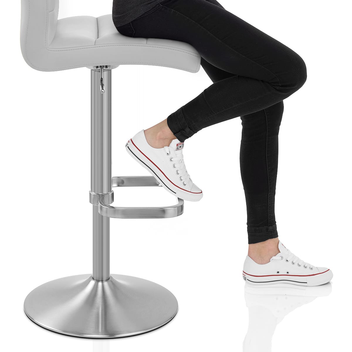 Lush Brushed Steel Bar Stool Grey Frame Image