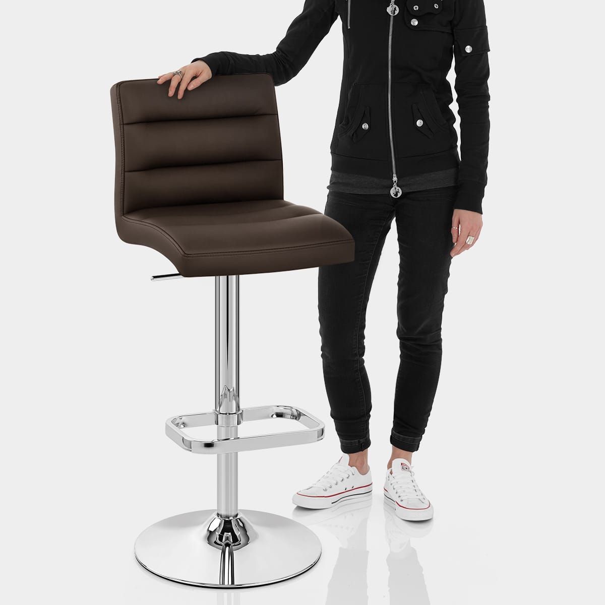 Lush Chrome Stool Brown Features Image