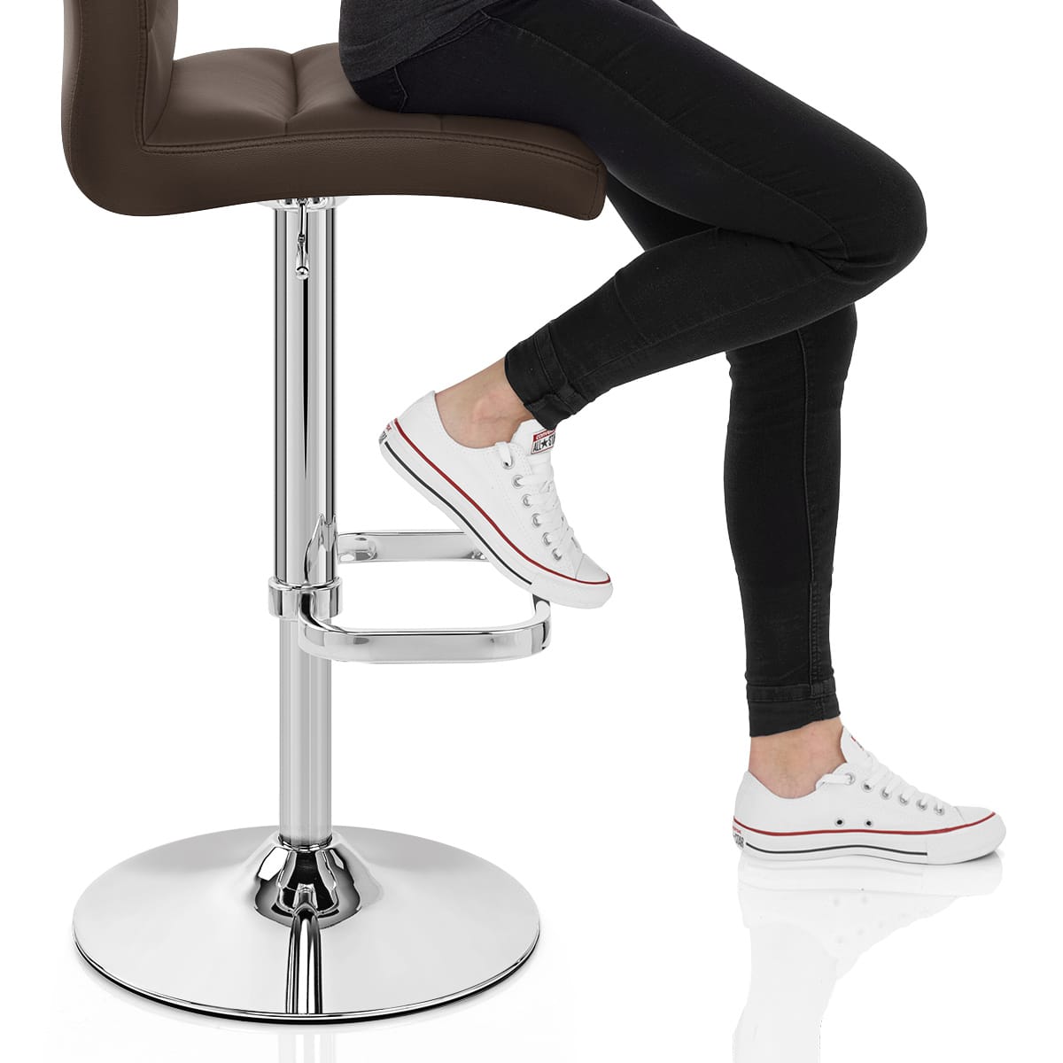 Lush Chrome Stool Brown Frame Image