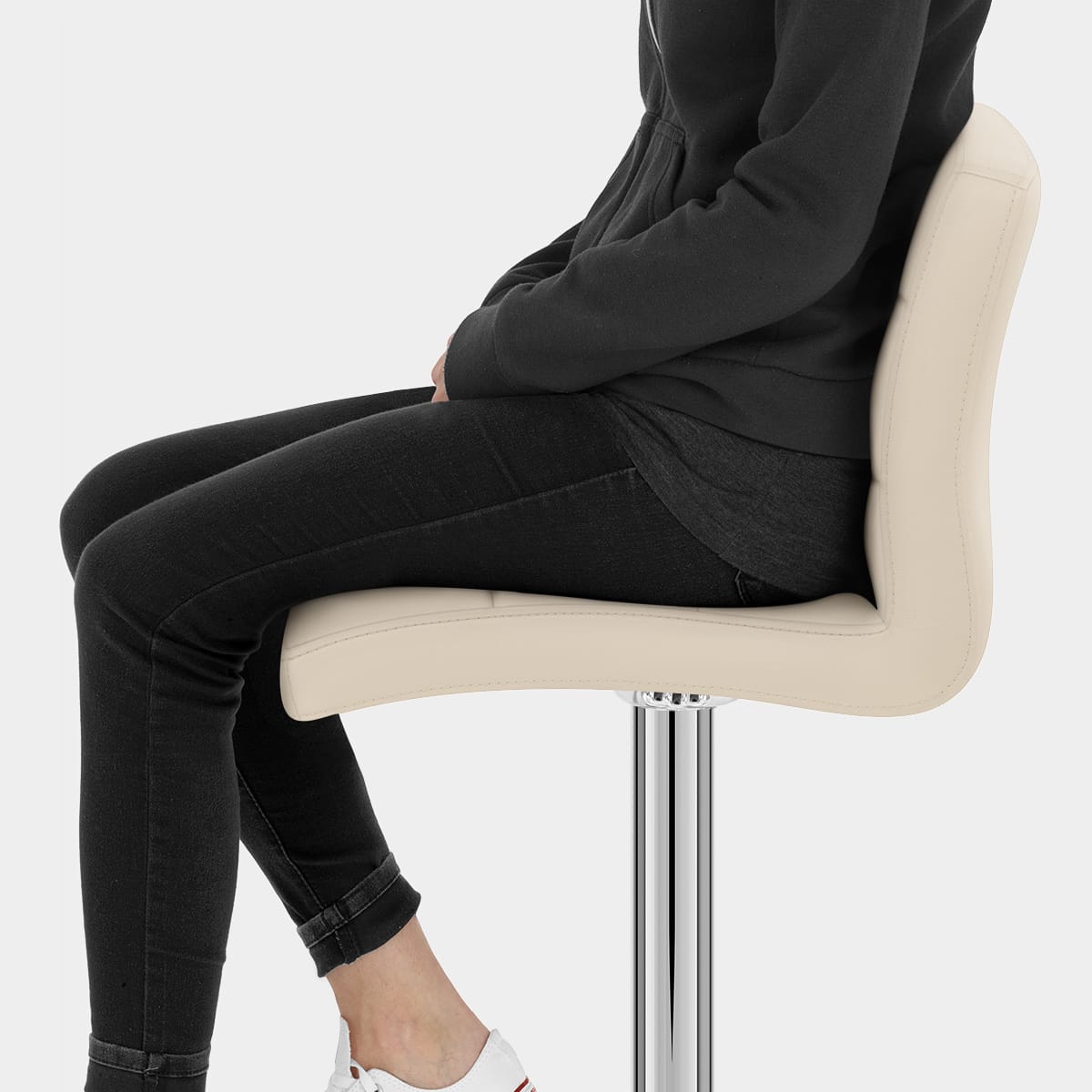 Lush Chrome Stool Cream Seat Image