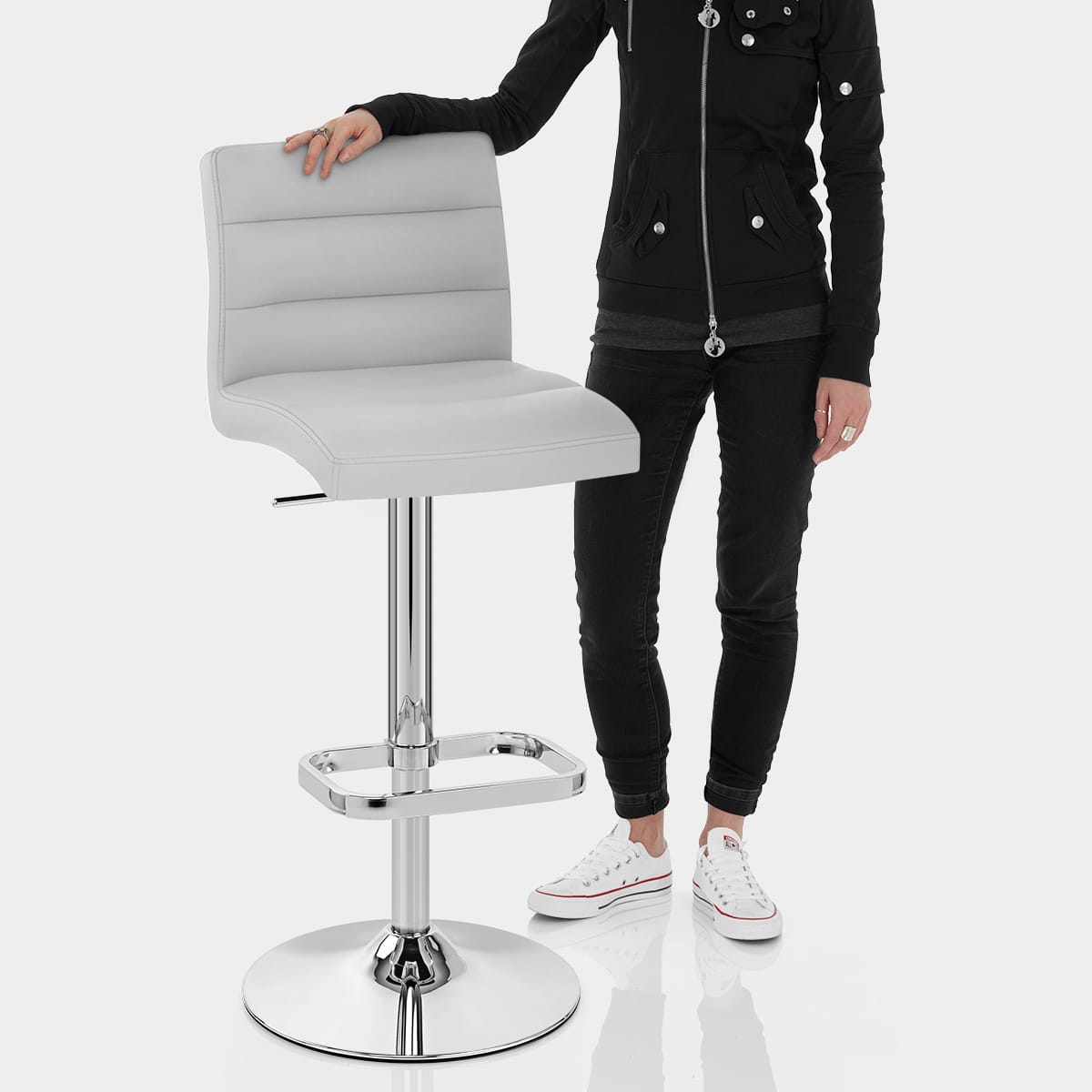 Lush Chrome Stool Grey Features Image