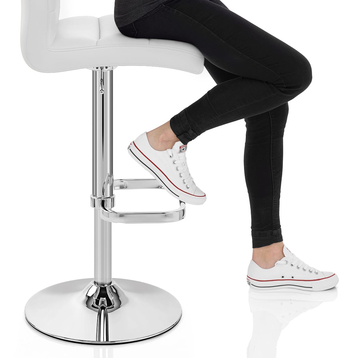 Lush Chrome Stool White Frame Image