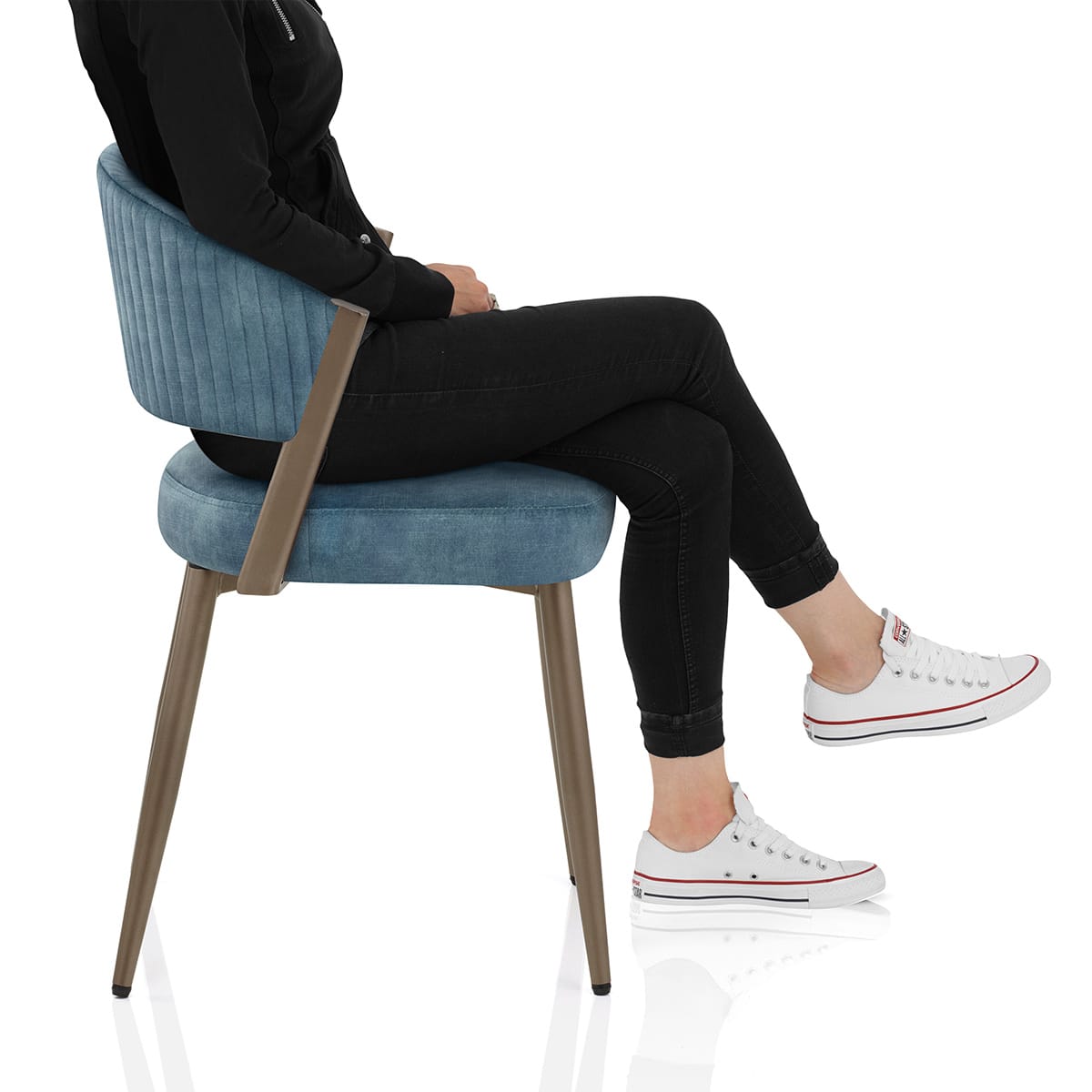 Lusso Dining Chair Blue Velvet Frame Image