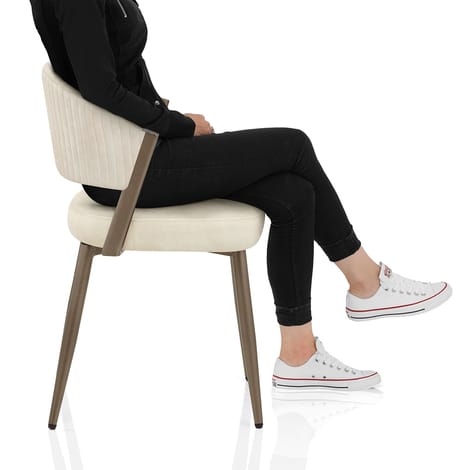 Lusso Dining Chair Cream Velvet Frame Image