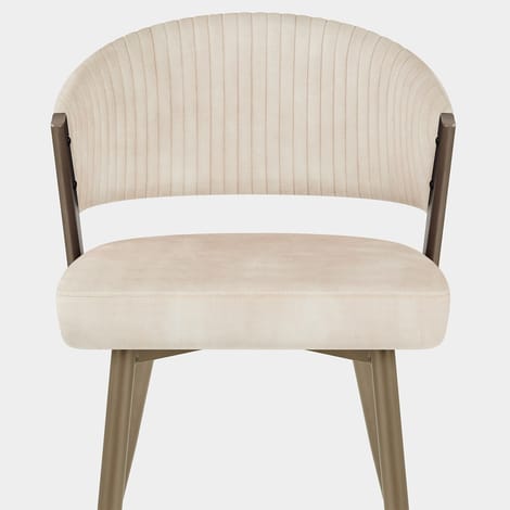 Lusso Dining Chair Cream Velvet Seat Image