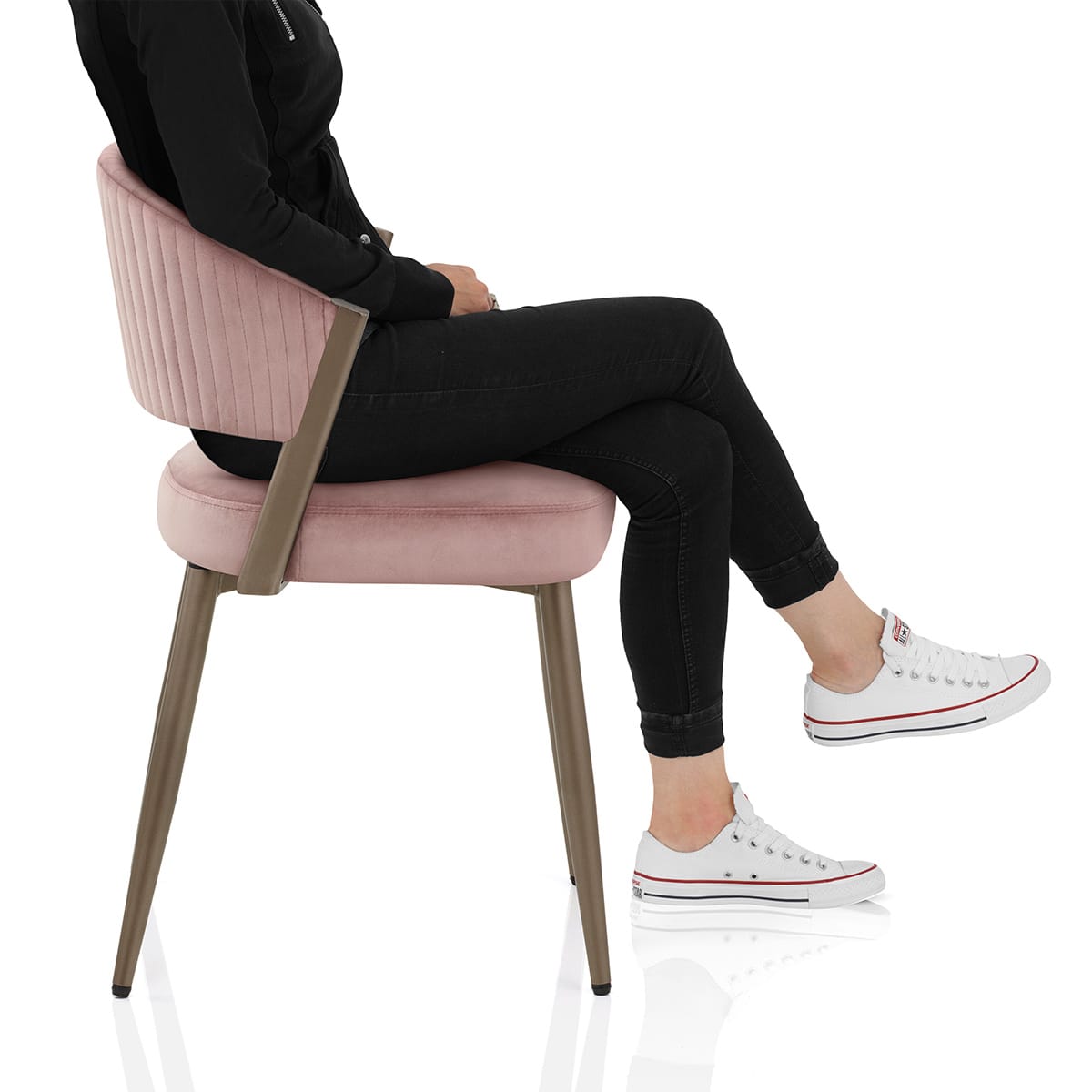 Lusso Dining Chair Pink Velvet Frame Image