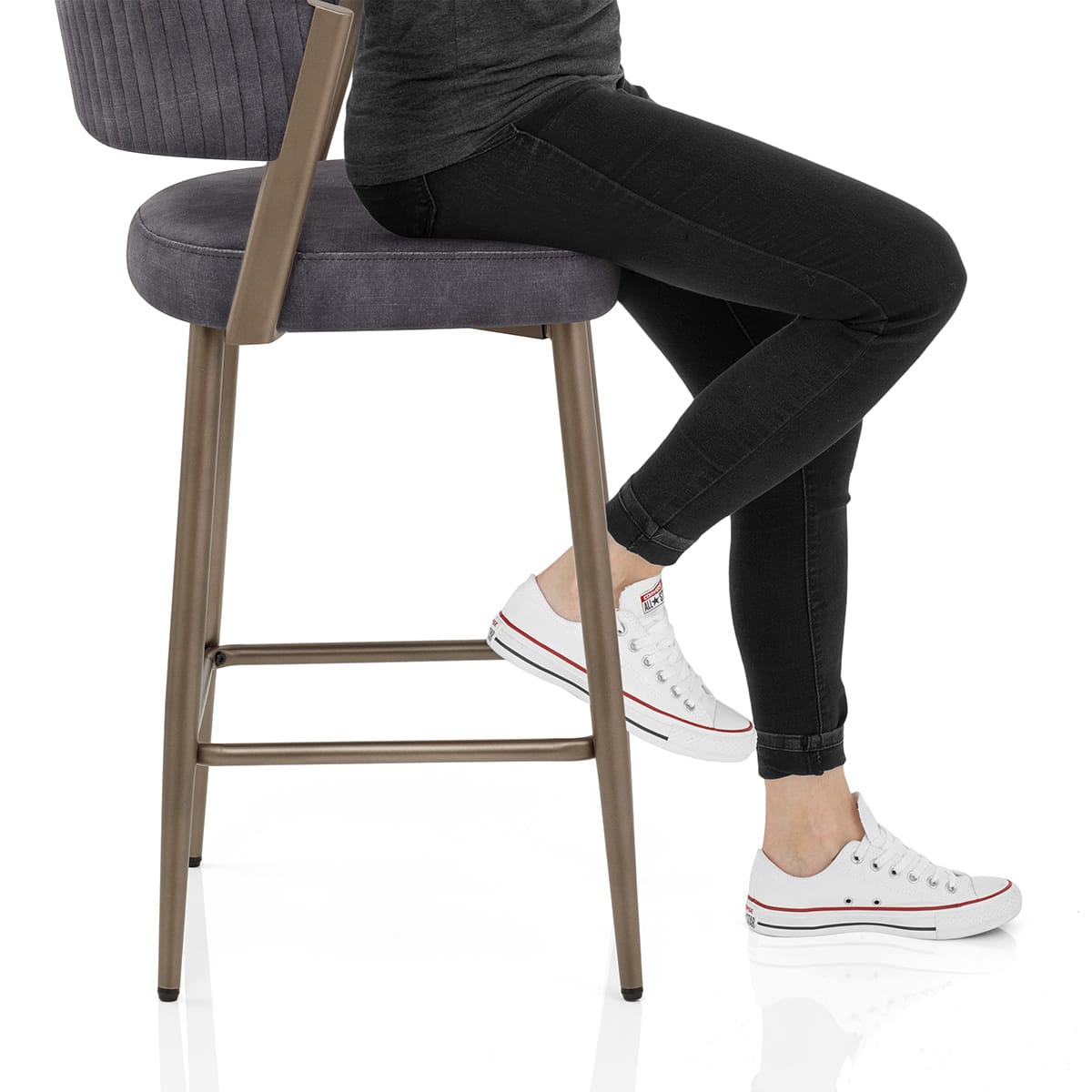 Lusso Bar Stool Black Velvet Frame Image