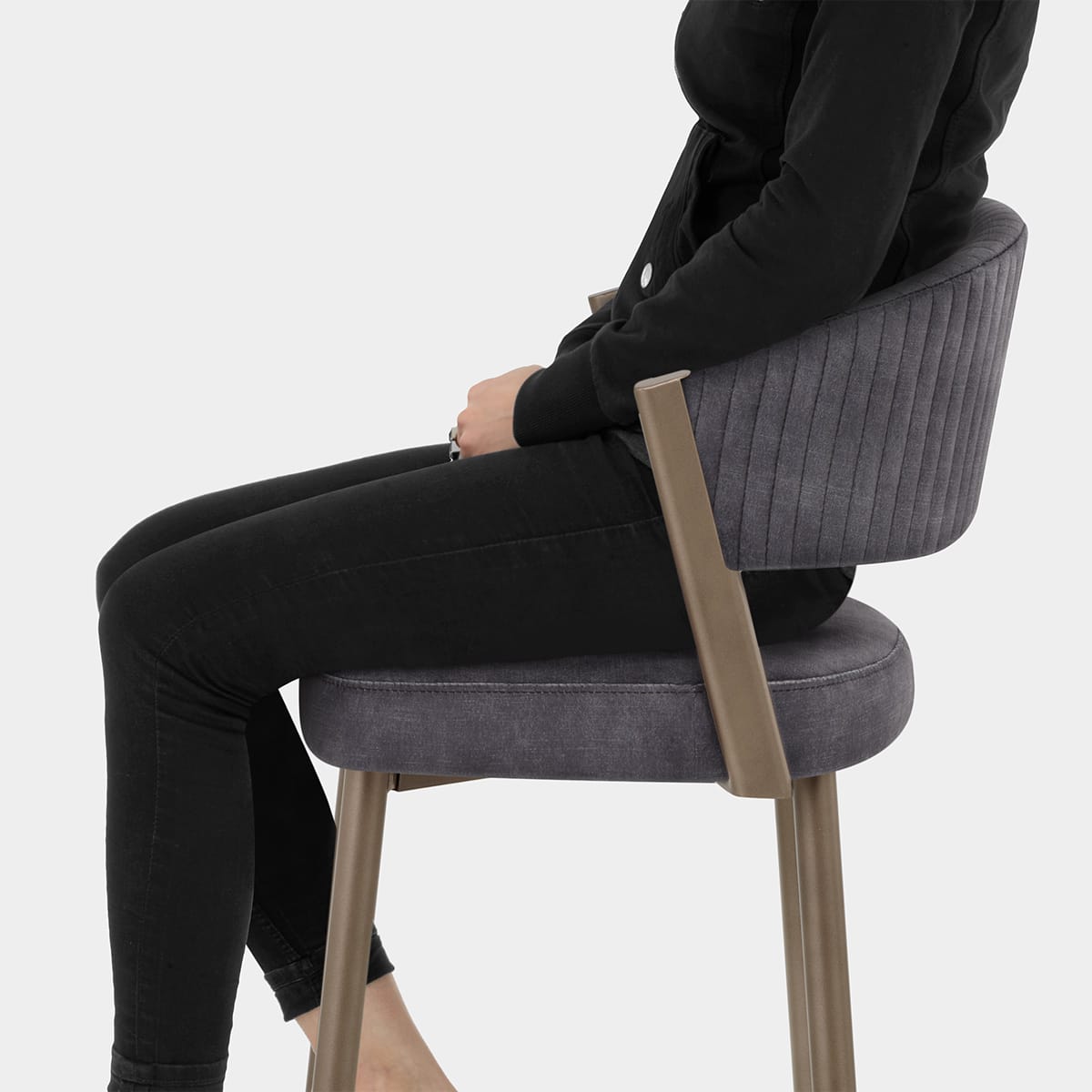 Lusso Bar Stool Black Velvet Seat Image