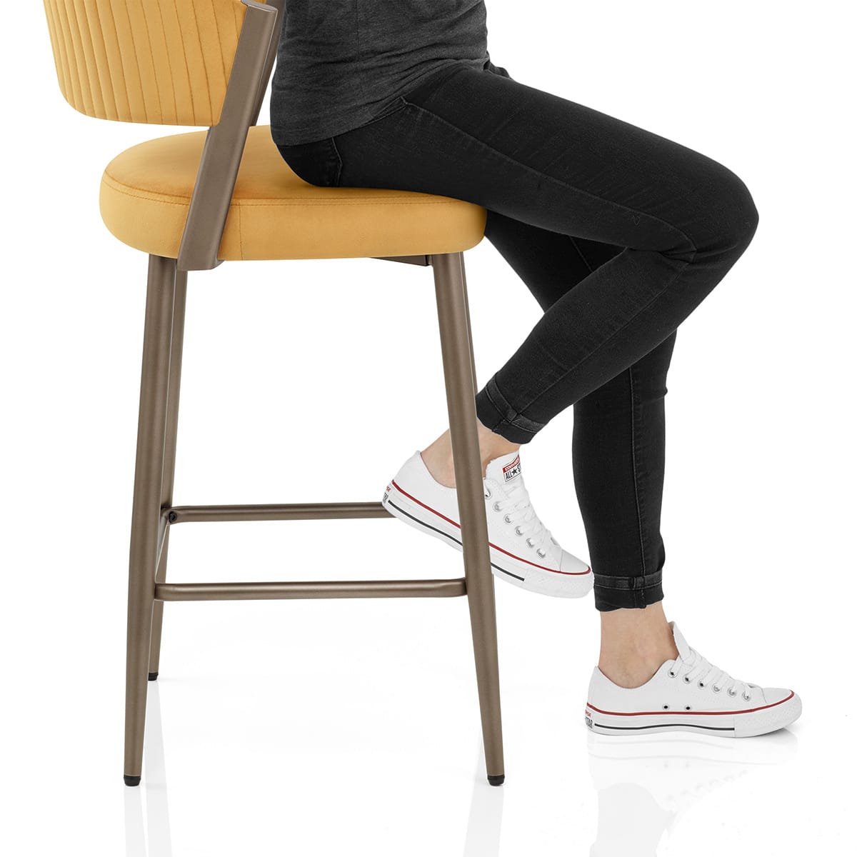 Lusso Bar Stool Gold Velvet Frame Image