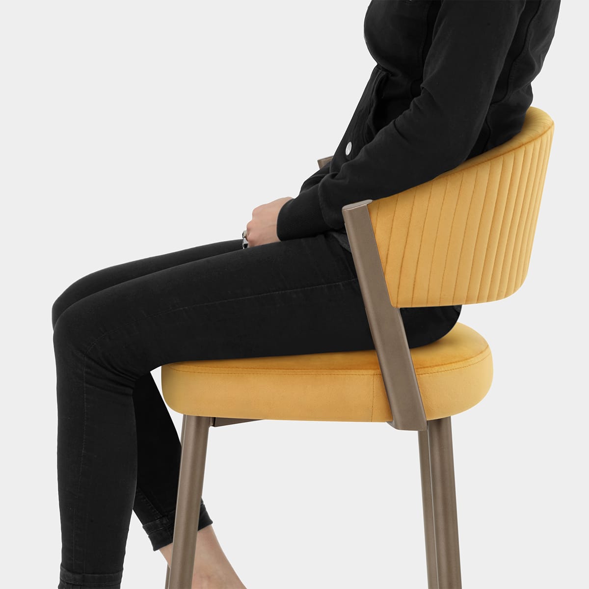 Lusso Bar Stool Gold Velvet Seat Image