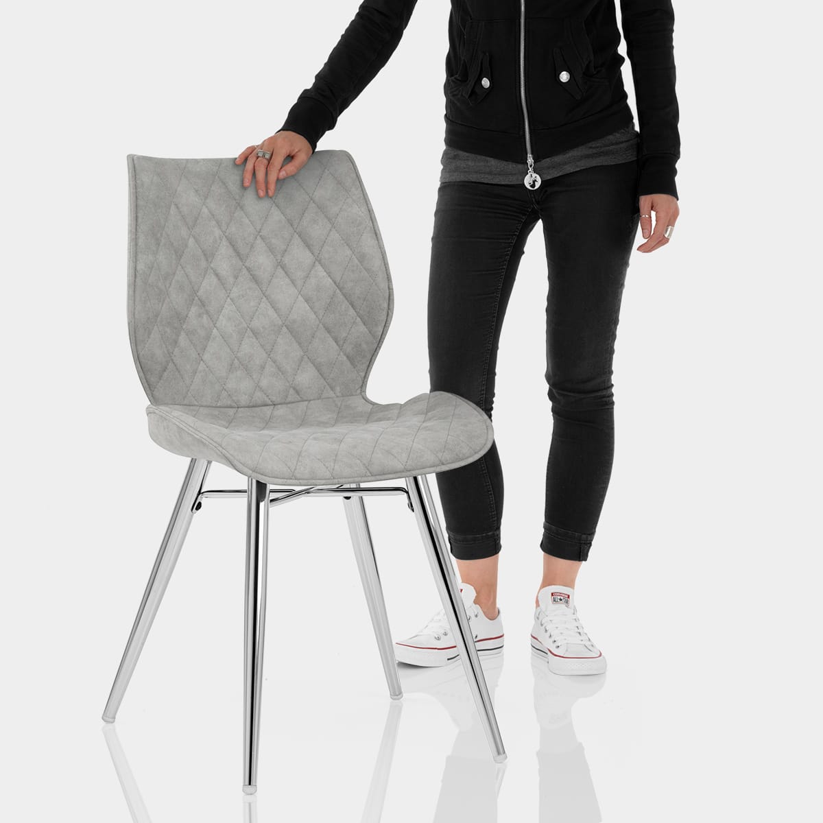 Lux Dining Chair Antique Grey Features Image