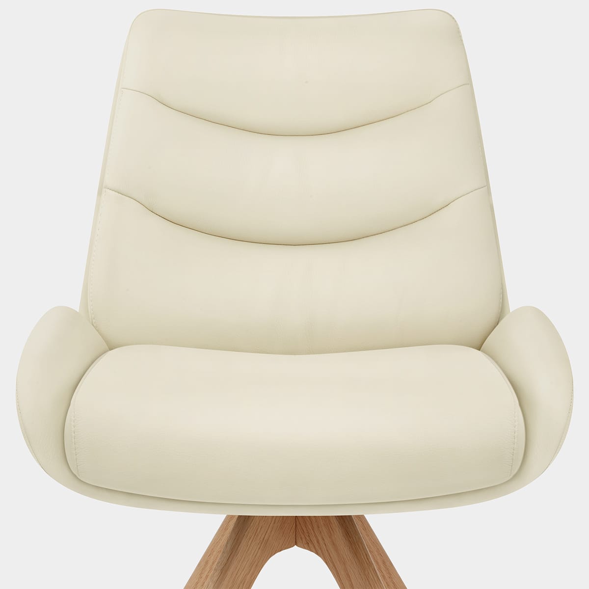 Madrid Real Leather Dining Chair Cream Seat Image