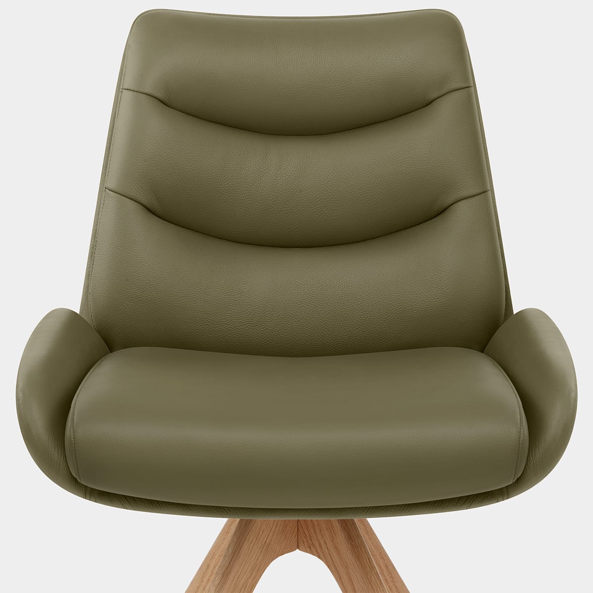Madrid Real Leather Dining Chair Green Seat Image