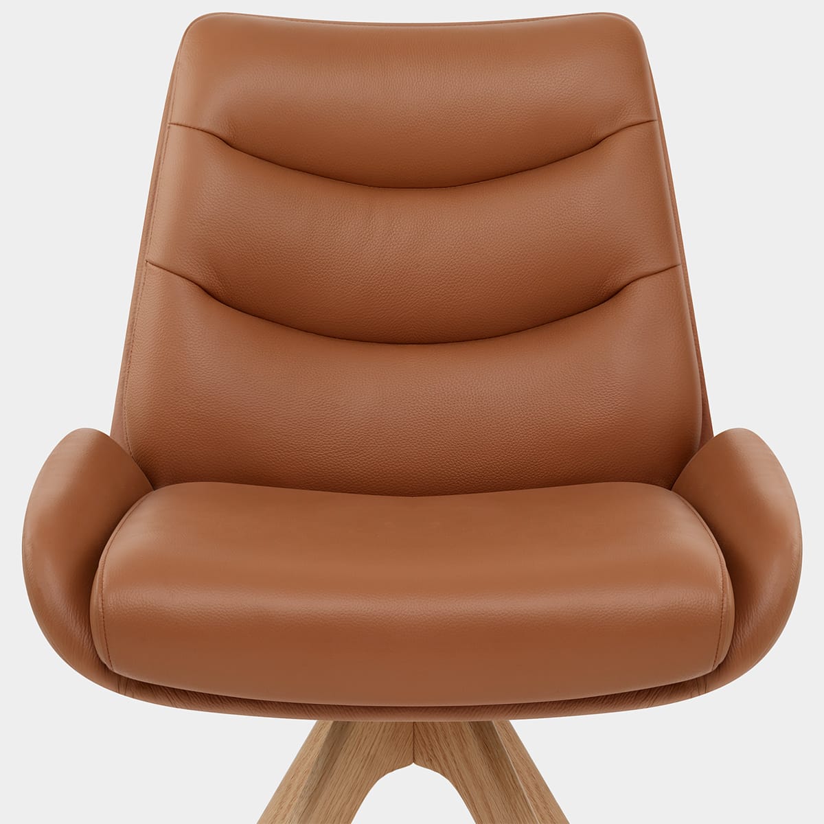 Madrid Real Leather Dining Chair Tan Seat Image