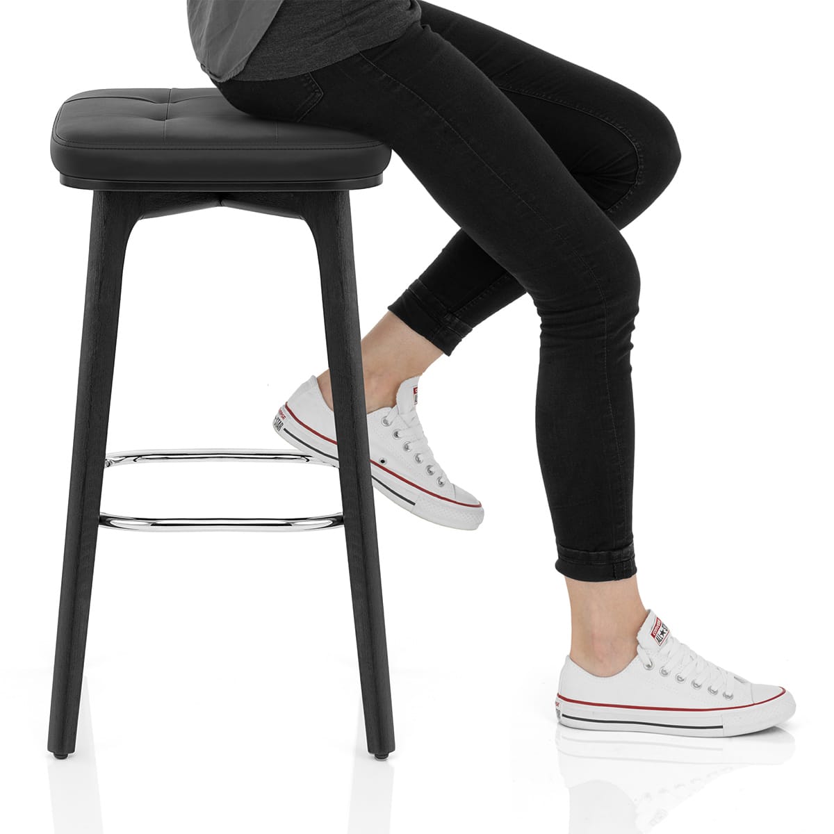 Malmo Black & Chrome Stool Frame Image