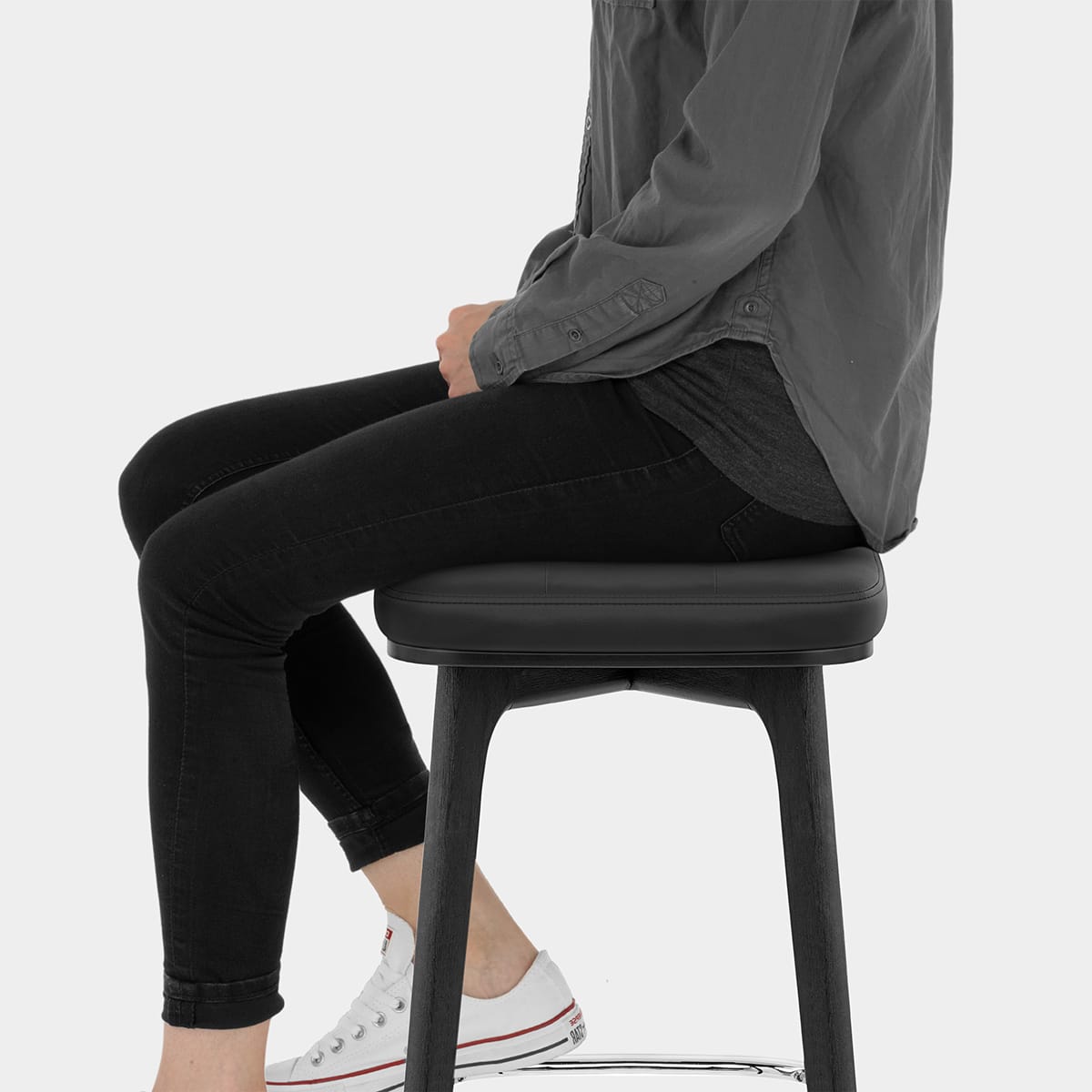 Malmo Black & Chrome Stool Seat Image