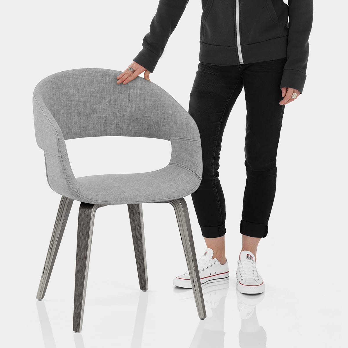 Marcus Dining Chair Light Grey Features Image