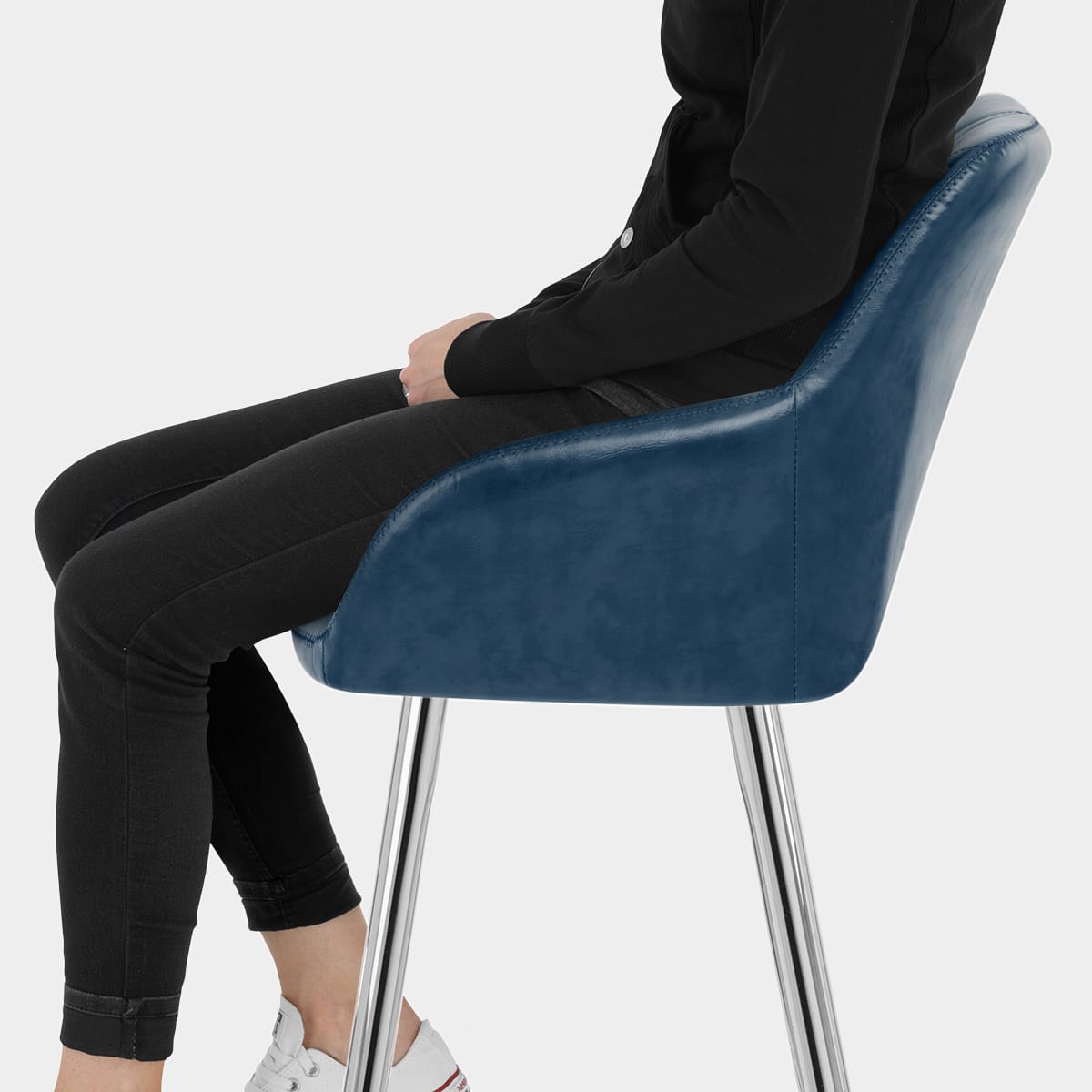 Mason Bar Stool Antique Blue Seat Image