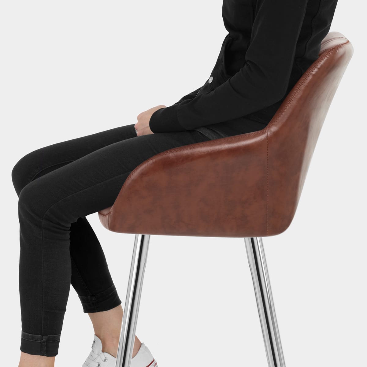 Mason Bar Stool Antique Brown Seat Image