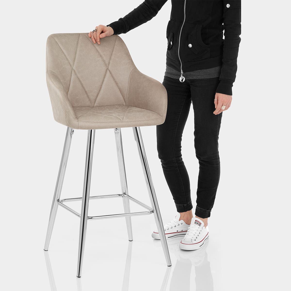 Mason Bar Stool Taupe Features Image