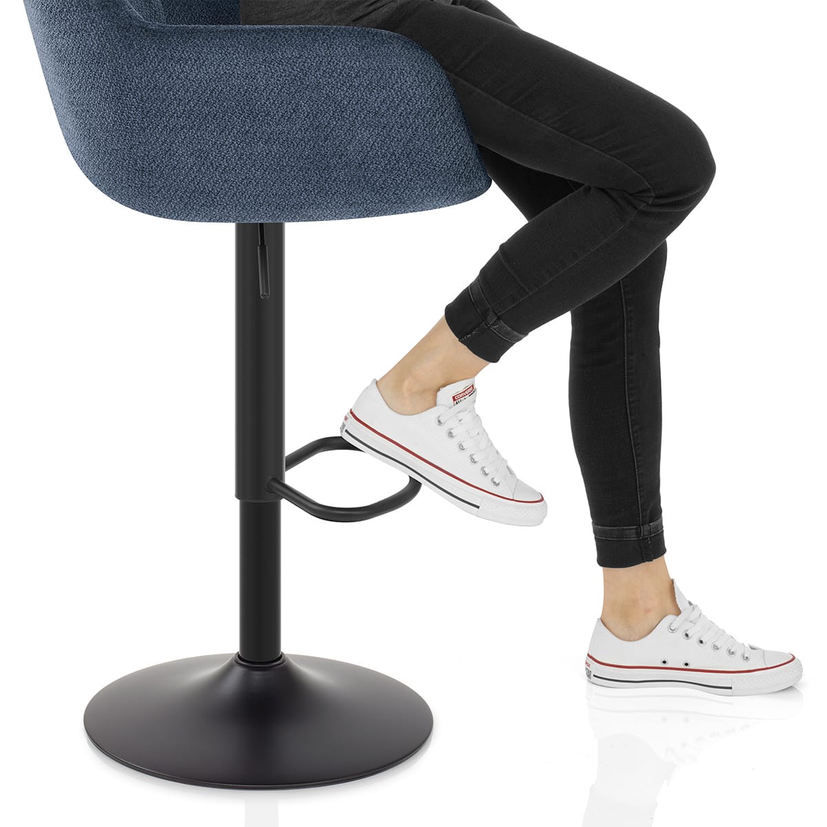 Matteo Bar Stool Blue Fabric Frame Image