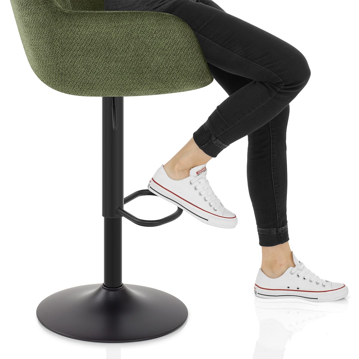 Matteo Bar Stool Green Fabric Frame Image