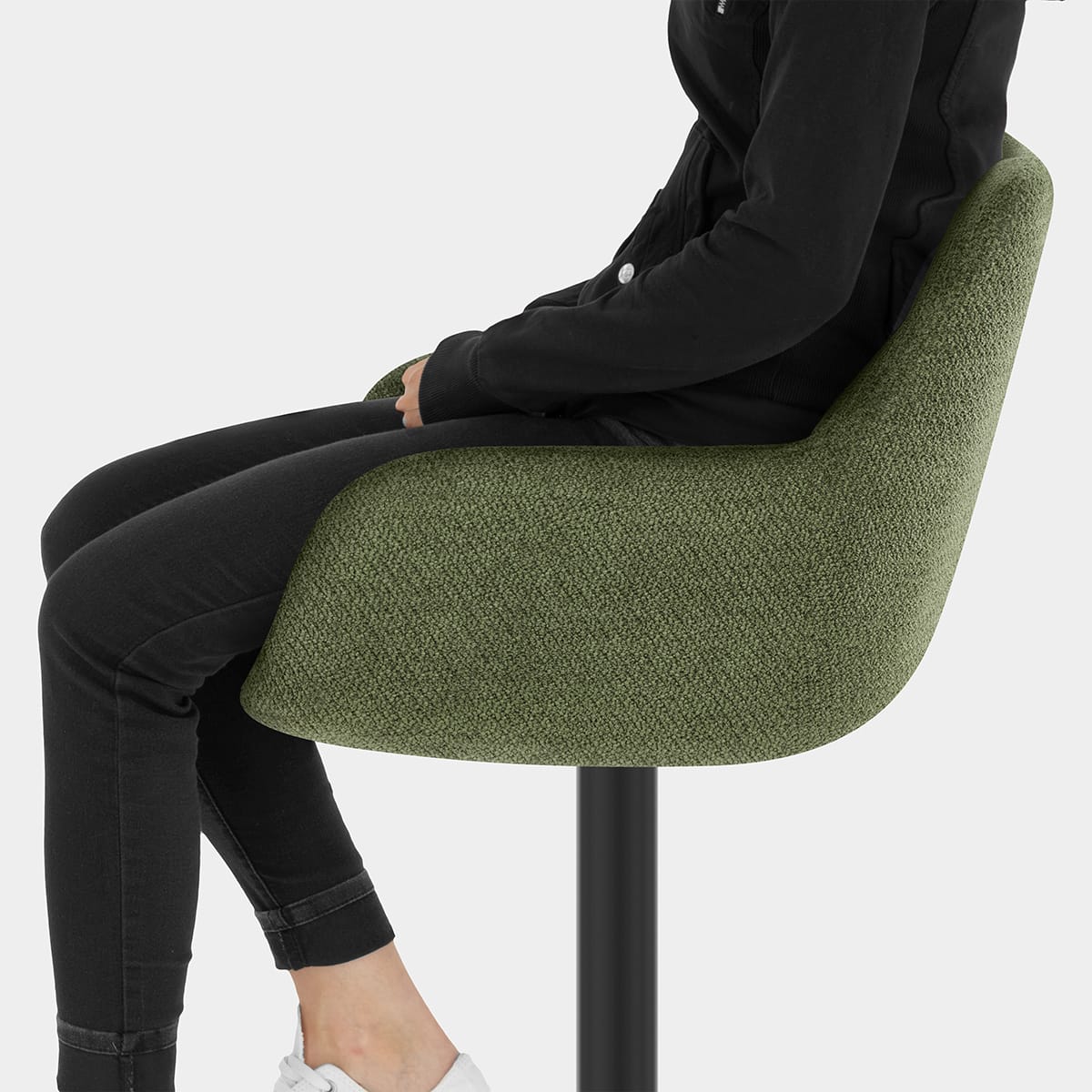 Matteo Bar Stool Green Fabric Seat Image